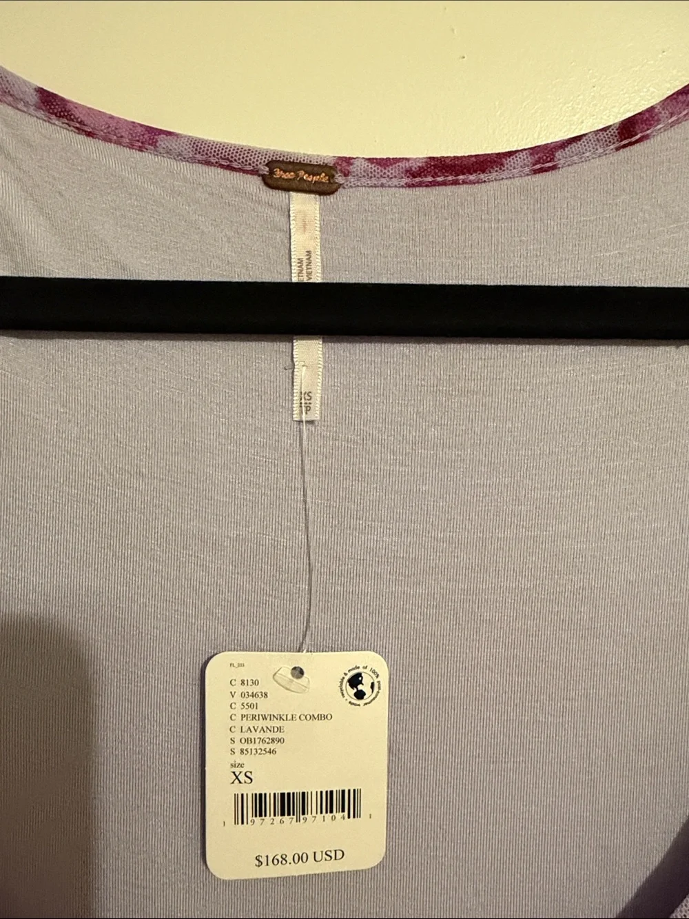 Free People Lilac Maxi Dress with Berry Floral Pattern